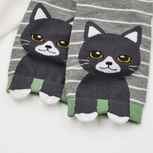 Load image into Gallery viewer, cute black cat socks for women