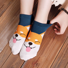 Load image into Gallery viewer, cute puppy face ankle socks for women