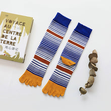 Load image into Gallery viewer, 5 finger stripes executive socks for men