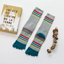 Load image into Gallery viewer, 5 finger stripes executive socks for men