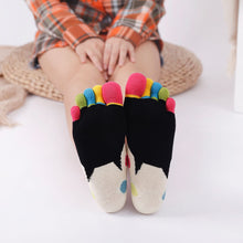 Load image into Gallery viewer, colorful 5 finger socks for women
