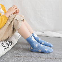Load image into Gallery viewer, blue polka dots animal design cotton socks for kids