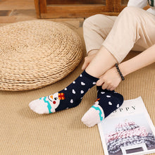 Load image into Gallery viewer, Artfasion's Christmas Bundle Wine Red Zip Up Bathrobe Plus Cute Christmas Socks (5 Pairs)