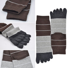 Load image into Gallery viewer, 5 finger crew socks for men