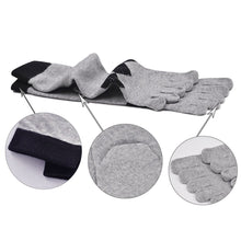 Load image into Gallery viewer, grey 5 finger crew socks for men