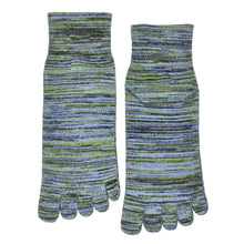 Load image into Gallery viewer, green 5 finger crew socks for men