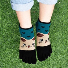 Load image into Gallery viewer, 5 finger animal socks