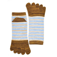 Load image into Gallery viewer, stripes 5 finger socks for women