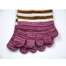 Load image into Gallery viewer, 5 finger stripes socks for women