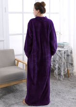 Load image into Gallery viewer, Artfasion's Christmas Bundle Purple Zip Up Bathrobe Plus Cute Christmas Socks (5 Pairs)
