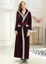 Load image into Gallery viewer, Artfasion's Christmas Bundle Wine Red Fluffy Hooded Bathrobe Plus Cute Christmas Socks (5 Pairs)