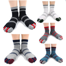Load image into Gallery viewer, 5 pairs 5 finger athletic socks for men