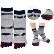 Load image into Gallery viewer, grey athletic 5 finger socks for men
