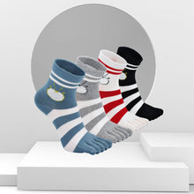 Load image into Gallery viewer, Artfasion Cute 5 Finger Stripes Crew Socks for Women, 4 Pairs
