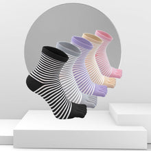 Load image into Gallery viewer, Artfasion Cute 5 Finger Colorful Classic Stripes Socks for Women, 5 Pairs