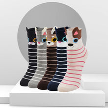 Load image into Gallery viewer, Artfasion Cute Stripes Design Socks for Women, 5 Pairs