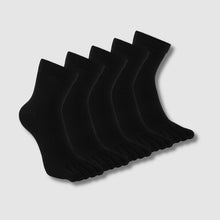 Load image into Gallery viewer, Artfasion Plain Black 5 Finger Crew Socks for Men, 5 Pairs