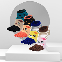 Load image into Gallery viewer, Artfasion Cute 5 Finger Animal Design Socks for Women, 4 Pairs