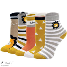 Load image into Gallery viewer, 5 pairs cute lion socks