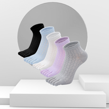 Load image into Gallery viewer, Artfasion 5 Finger Plain Classic Design Toe Socks with Breathable Mesh for Women, 5 Pairs