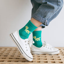 Load image into Gallery viewer, cotton dinosaur crew socks for kids