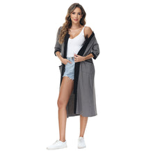 Load image into Gallery viewer, Robes for Women, LOFIR Womens Robes Zip Up Front Full Length Lightweight Summer House Coat for Womens Ladies with Zipper 3/4 Sleeve Pocket
