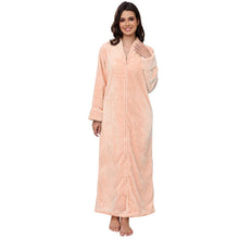 Load image into Gallery viewer, Artfasion Zip Up Style Grey Dressing Gown Bathrobe Unisex For Men and Women Maternity Robe Wedding Winter Robe Luxury Brand Quality Bathrobe
