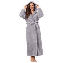 Load image into Gallery viewer, Artfasion Robes for Women, Full-Length Womens Robes, Soft Fleece Hooded Womens Bathrobes, Plush Long Bath Robe with Side Pocket, Winter Warm Plus Size Pajamas Gift for Women
