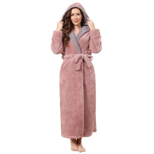 Load image into Gallery viewer, Artfasion Robes for Women, Full-Length Womens Robes, Soft Fleece Hooded Womens Bathrobes, Plush Long Bath Robe with Side Pocket, Winter Warm Plus Size Pajamas Gift for Women
