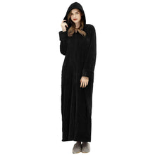 Load image into Gallery viewer, Artfasion  Hooded Flannel Zip Up Dressing Gown Bathrobe For Men and Women
