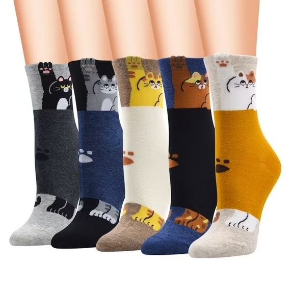 Women's Athletic Cotton Crew Socks, Multicolor (5 Pack)