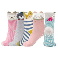 Load image into Gallery viewer, Cute Animals Design Children&#39;s Crew Socks, 5 Pairs
