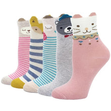 Load image into Gallery viewer, Cute Animals Design Children&#39;s Crew Socks, 5 Pairs
