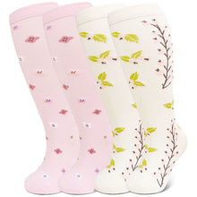 Load image into Gallery viewer, Plus Size Compression Socks for Women and Men, 20-30 mmHg Knee High Support (2 Pairs)
