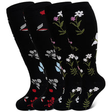 Load image into Gallery viewer, Plus Size Compression Socks for Women and Men, 20-30 mmHg Knee High Support (2 Pairs)
