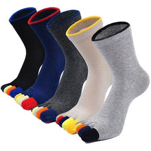 Load image into Gallery viewer, Toe Socks for Men, Cotton Athletic Running Ankle 5 Finger Quarter Mens Ankle Socks Size 10-13, 5 Pairs
