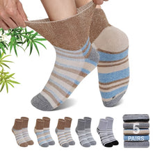 Load image into Gallery viewer, Bamboo Viscose Diabetic Socks, Wide Non Binding Neuropathy Socks for Women &amp; Men, 5 Pairs Ankle Seamless Socks
