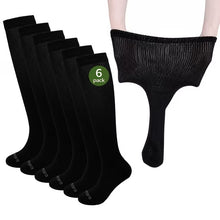 Load image into Gallery viewer, Bamboo Viscose Diabetic Socks for Men Women, Extra Wide Non-Binding Moisture-Wicking Neuropathy Socks, 6 Pairs Seamless Knee High Socks
