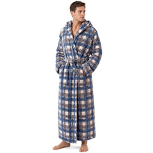 Load image into Gallery viewer, Robes for Men, LOFIR Long Mens Robes, Warm Soft Plush Mens Robe with Hood, Plus Thick Robe for Men with Side Pocket and Belt, Bathrobes for Men Gifts
