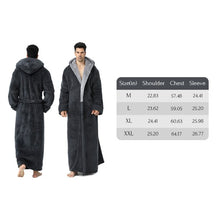 Load image into Gallery viewer, Artfasion Robes for Men,  Long Mens Robes, Warm Soft Plush Mens Robe with Hood, Plus Size Plus Thick Robe for Men with Side Pocket and Belt, Bathrobes for Men Gifts
