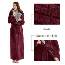 Load image into Gallery viewer, Artfasion Robes for Women, Full-Length Womens Robes, Soft Fleece Hooded Womens Bathrobes, Plush Long Bath Robe with Side Pocket, Winter Warm Plus Size Pajamas Gift for Women
