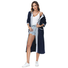 Load image into Gallery viewer, Robes for Women, LOFIR Womens Robes Zip Up Front Full Length Lightweight Summer House Coat for Womens Ladies with Zipper 3/4 Sleeve Pocket
