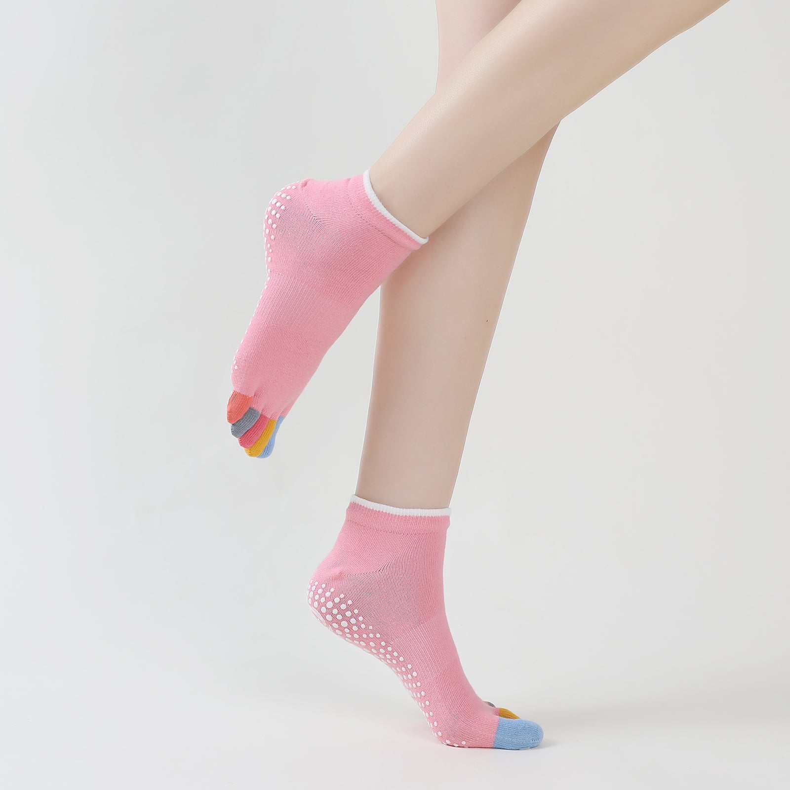  COANSEN Yoga Socks with Grips for Women, Toeless Socks
