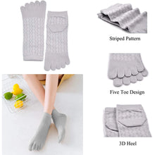 Load image into Gallery viewer, LOFIR Women&#39;s Toe Socks Mesh Breathable Five Finger Cotton Ankle Sock with Toes for Running Athletic, 5 Pairs
