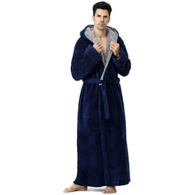 Load image into Gallery viewer, Artfasion Robes for Men,  Long Mens Robes, Warm Soft Plush Mens Robe with Hood, Plus Size Plus Thick Robe for Men with Side Pocket and Belt, Bathrobes for Men Gifts
