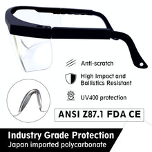 Load image into Gallery viewer, Artfasion Safety Goggles Adjustable Protective Glasses Lightweight Fog-Proof Clear Lenses Work Eyewear for Women Men
