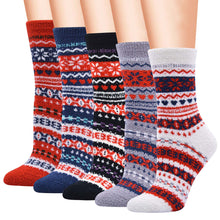 Load image into Gallery viewer, Fuzzy Socks, Artfasion Christmas Socks Women, Womens Tube Crew Socks Cozy Warm Winter Ladies Socks, Xmas Plush House Socks Gifts for Woman Christmas Gifts
