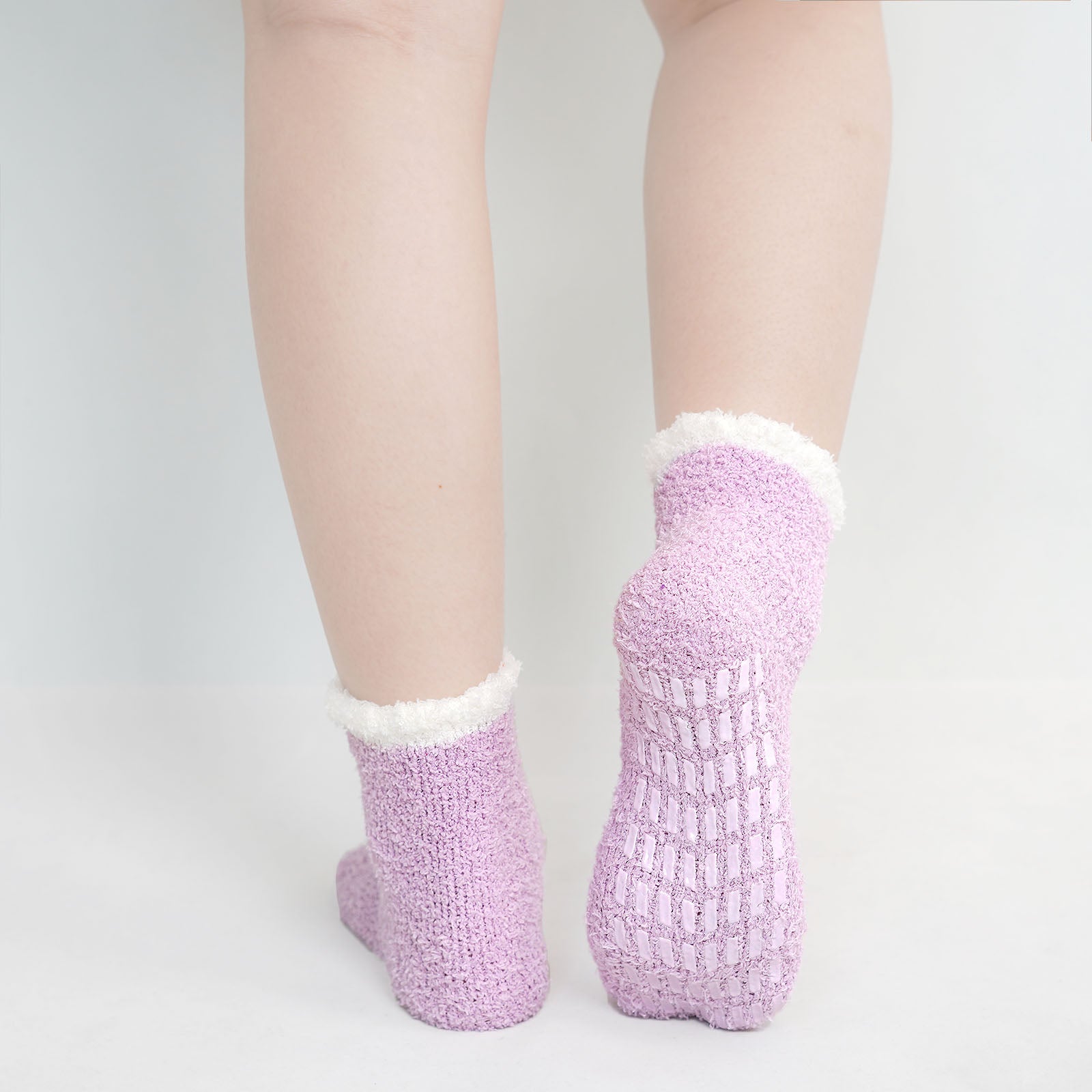 Women Fuzzy Slipper Socks With Grippers, Winter Fleece Fluffy Non
