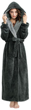 Load image into Gallery viewer, Artfasion Robes for Women, Full-Length Womens Robes, Soft Fleece Hooded - Grey XL
