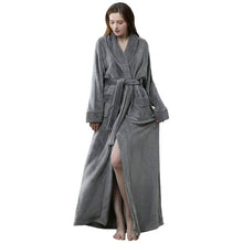 Load image into Gallery viewer, Artfasion Classic Thick Comfy Grey Dressing Gown Bathrobe for Men and Women Unisex Gift Ideas Wedding robe Luxury bathrobe quality
